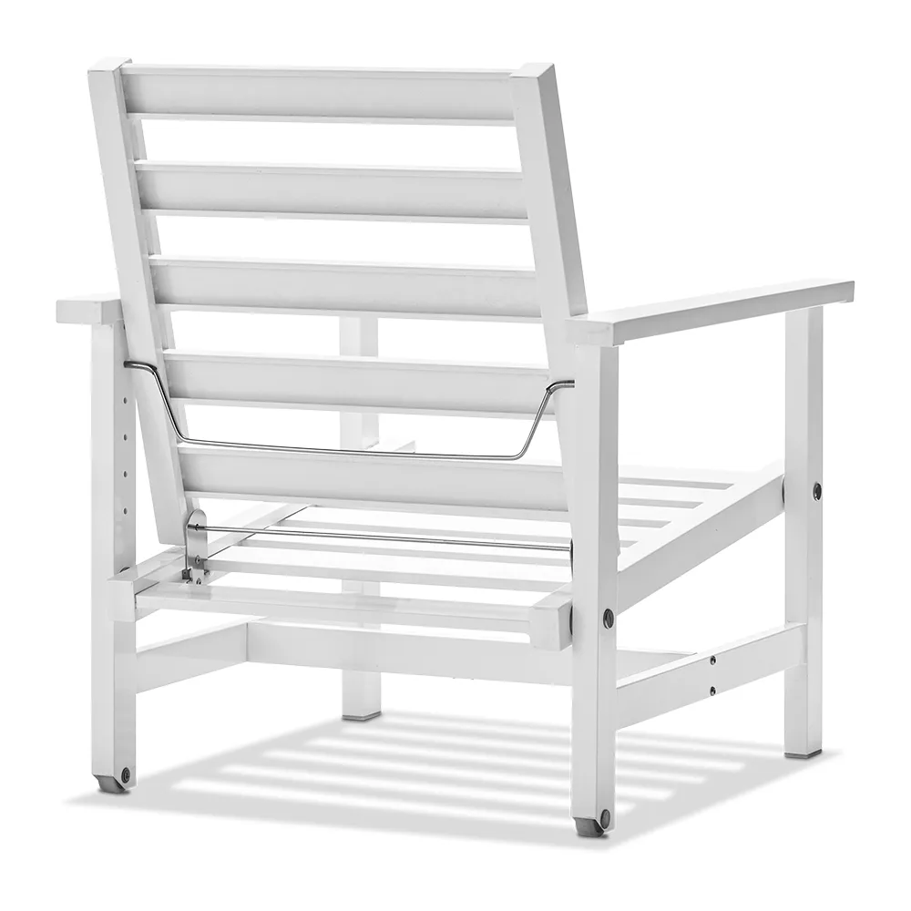 Lænestol aluminium hvid 