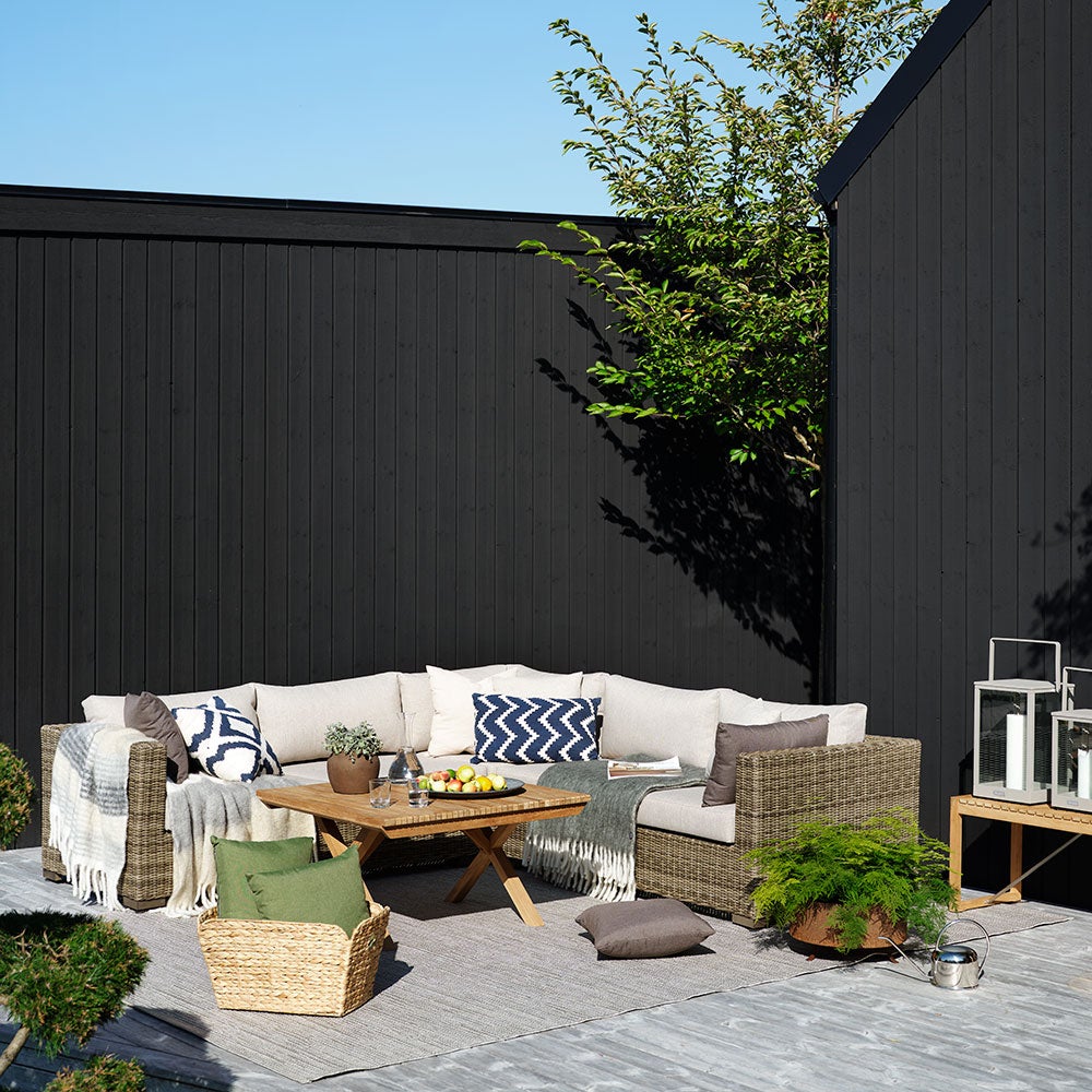 Ninja avslutningsdeler H+V rustikk kunstrotting inkl. vannavstøtende puter Brafab