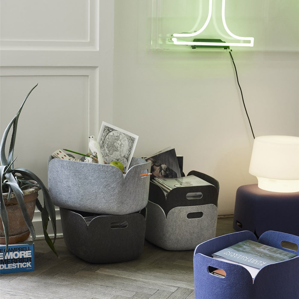 Restore kurv oppbevaringsboks 28 x 28 cm - Gråmelert