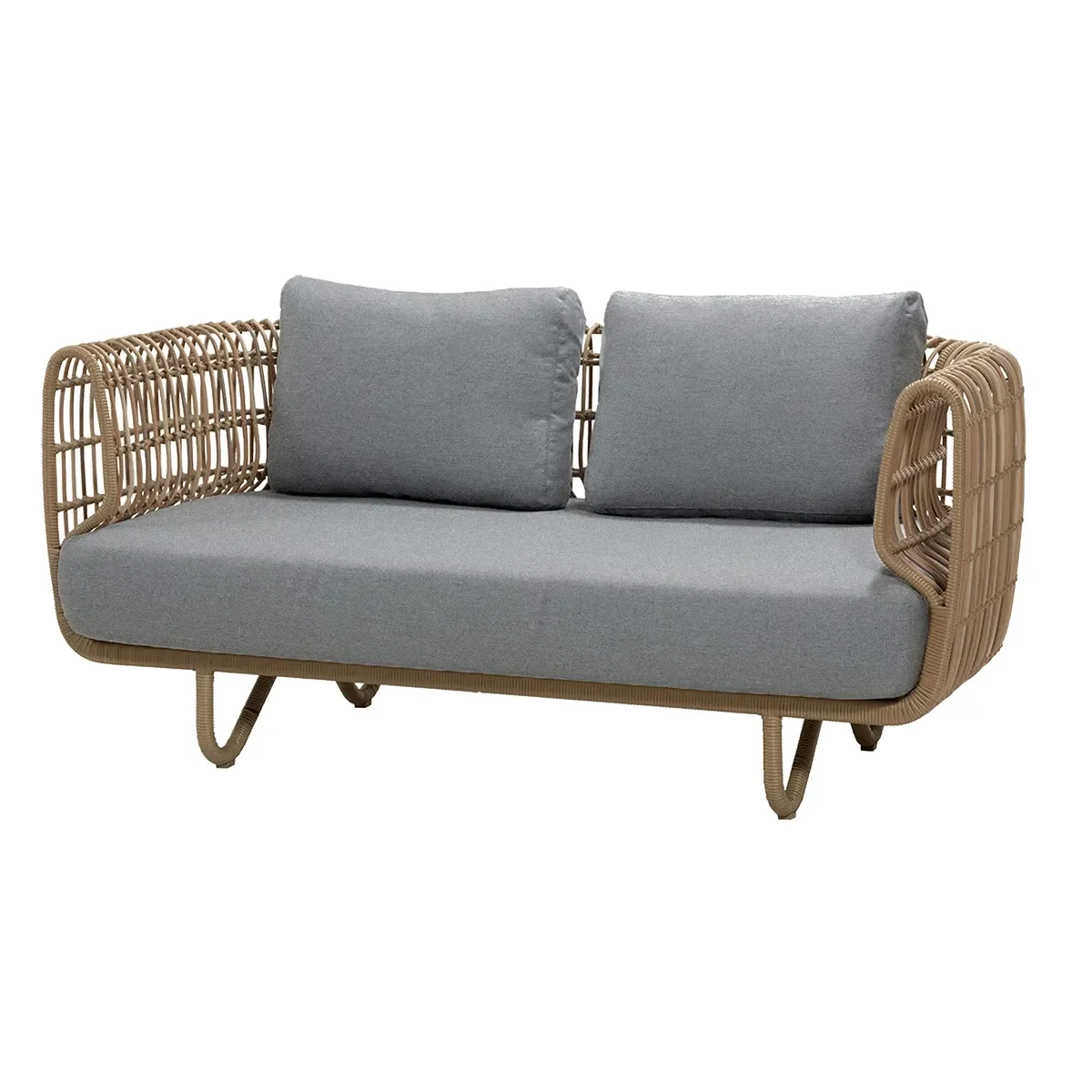 Cane-line, Nest 2-pers. sofa OUTDOOR Inkl. light grey Airtouch putesett