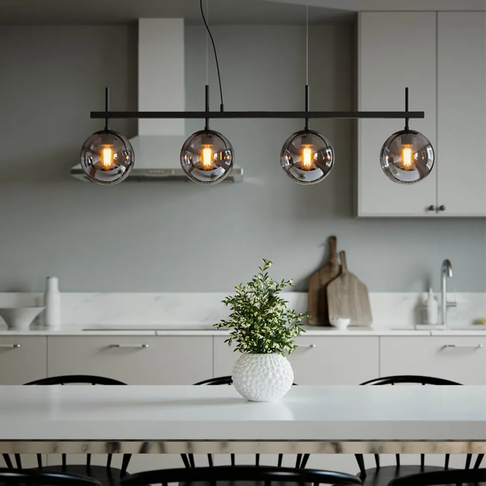 Boyle taklampe 4 lys Røykgrå