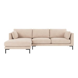 Corwin sofa 3,5-seter sofa chaiselong venstre stoff Rita lys beige