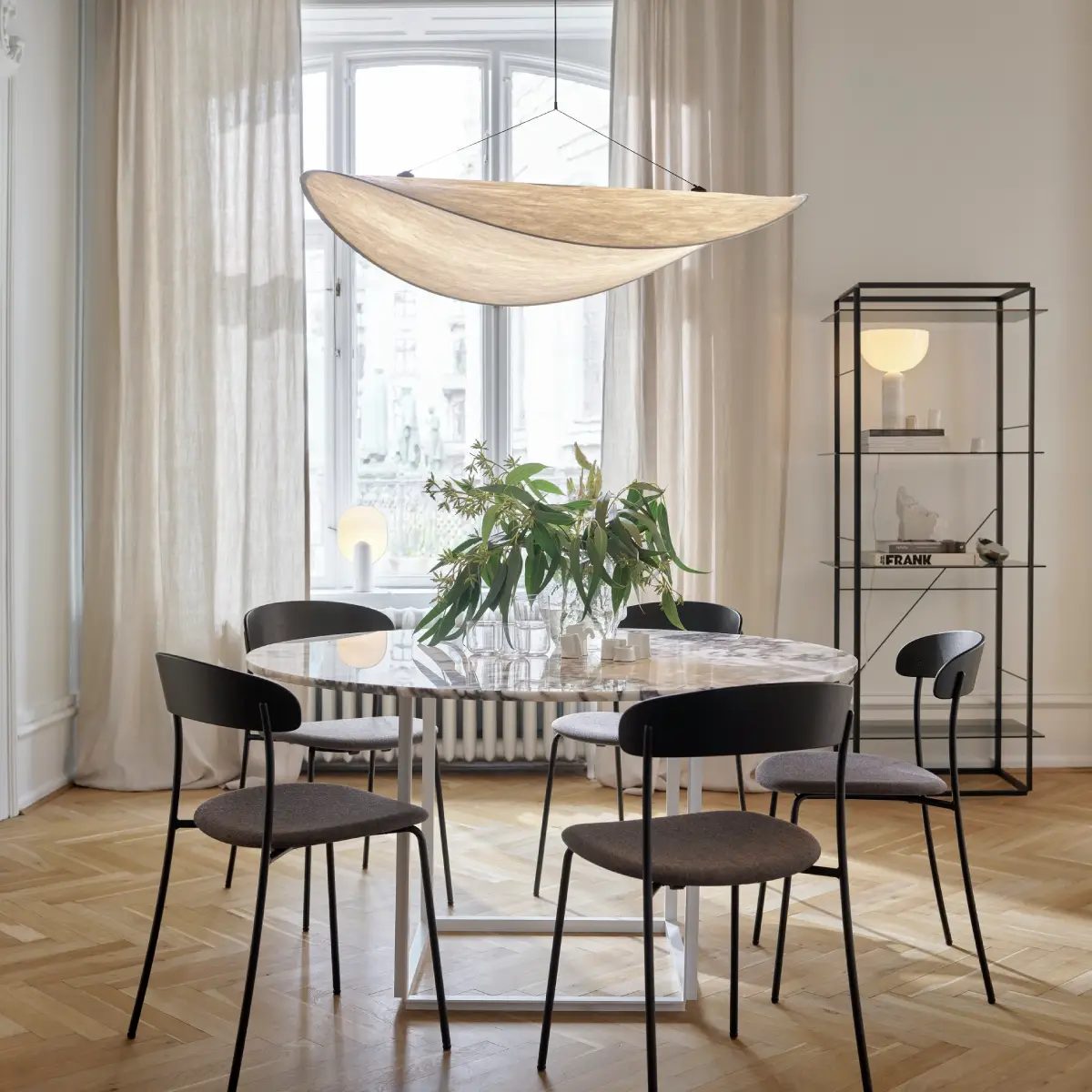 Florence Bordsramme Stor Metallisk Hvit