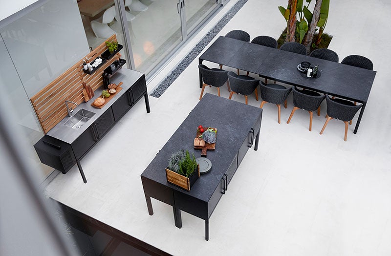 Drop Utekjøkken Lavagrå Inkl. Vegg