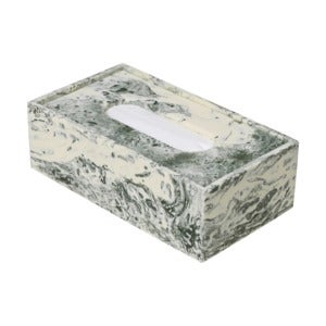 Mist Tissue Box - Emerald Off-white