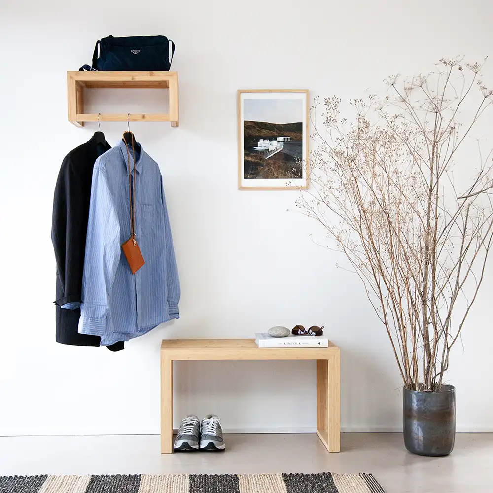 Rib benk 73 cm Bambus