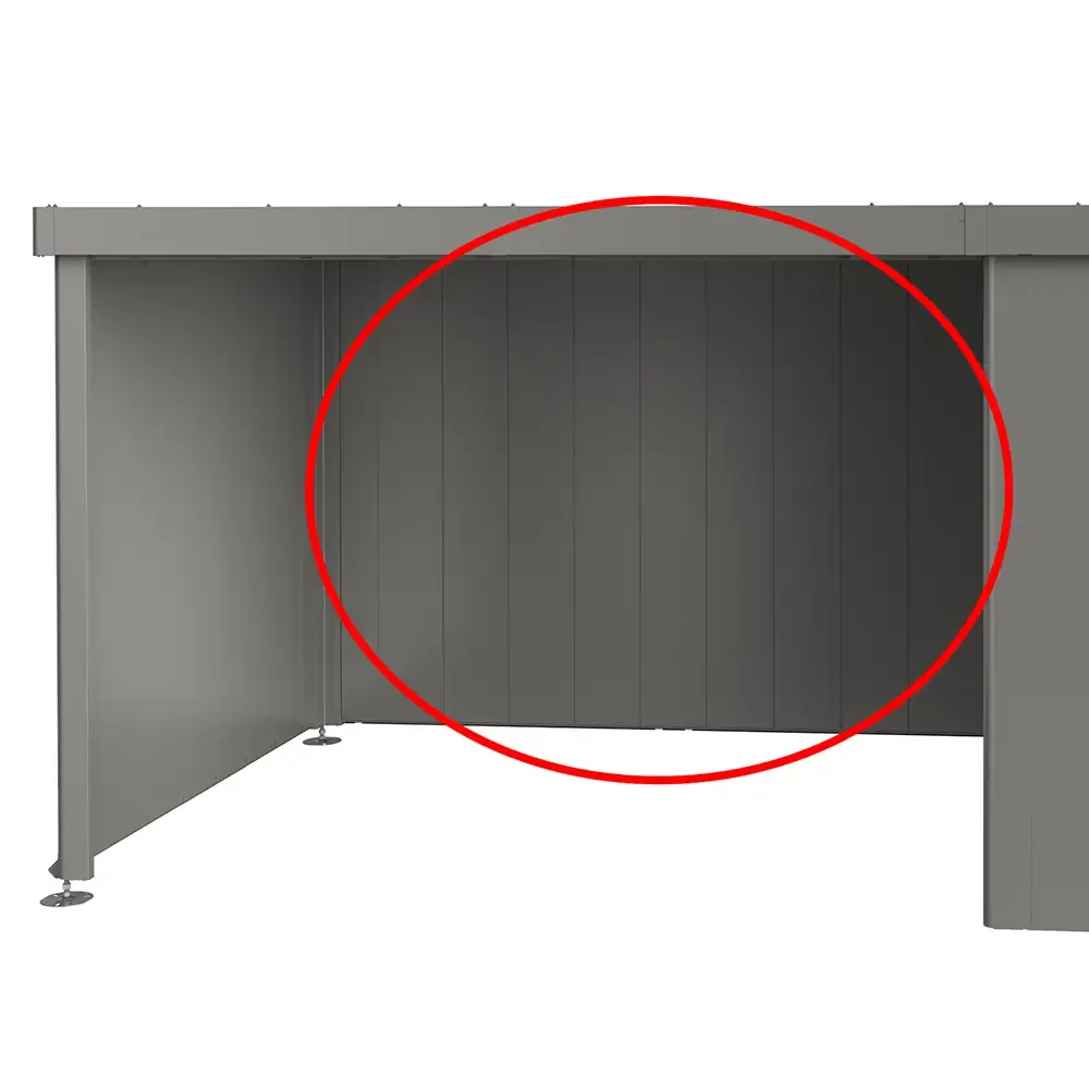 Bakvegg til Side Roof Garden Shed Neo metallic grey