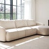 Norris sofa 4-seter sofa chaiselong høyre stoff Anna lys beige