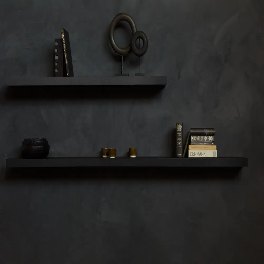  Vegghylle Sortbeiset eik 140x22 cm