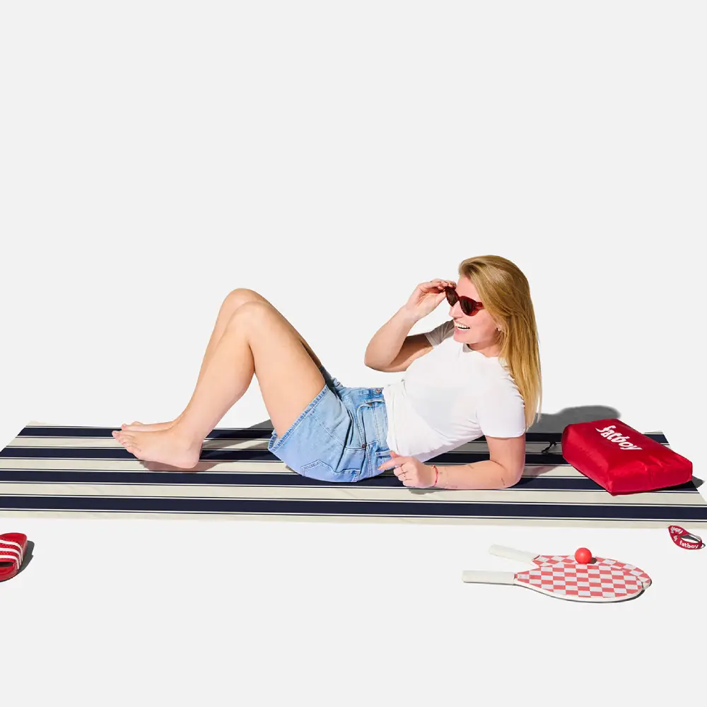 Beach baggy XL Hurtigtørkende håndkle stripe navy