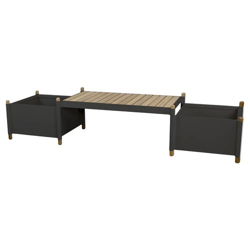 Sticks planter benk inkl. 2 plantekasser Teak/lava grey