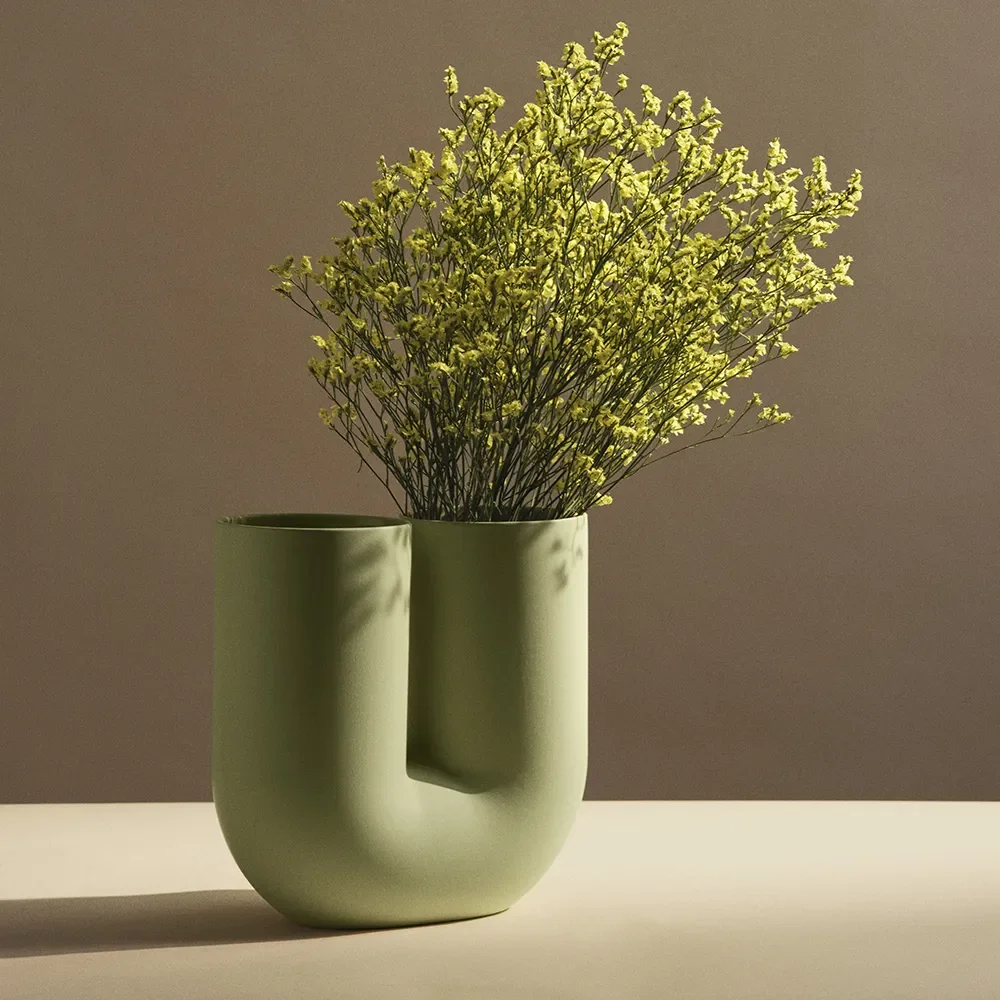 Kink Vase H: 26 cm - lysegrønn