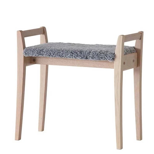 Meja krakk Hvitoljet eik/safeskinn lysegrå