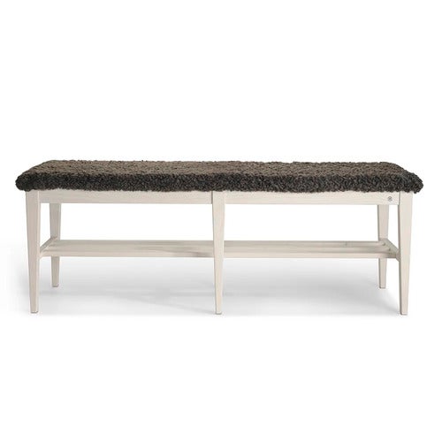 Nadja Bench 130 cm Hvitoljet ask/safeskinn brun
