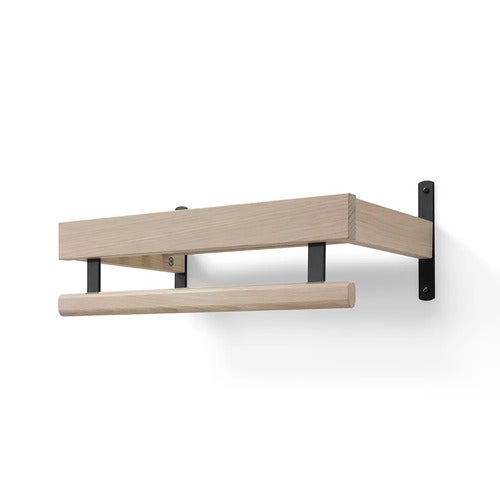 Nadja Hattehylle 50 cm 1 nivå Hvitoljet eik/mattsvart stål