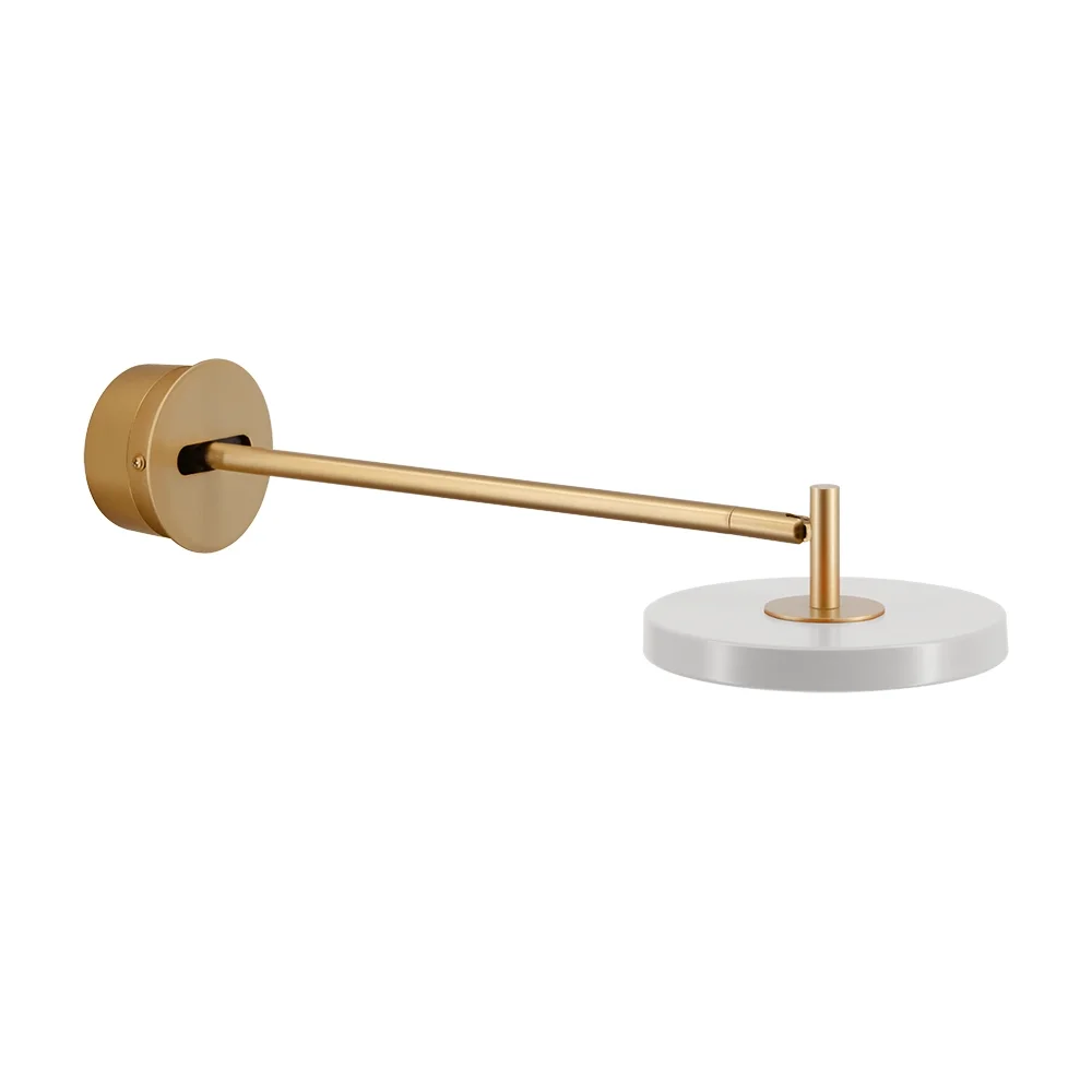 Asteria Long LED-vegglampe, grå/messing, Hardwire - UMAGE - Stue - Design - Metall - Med en lyskilde