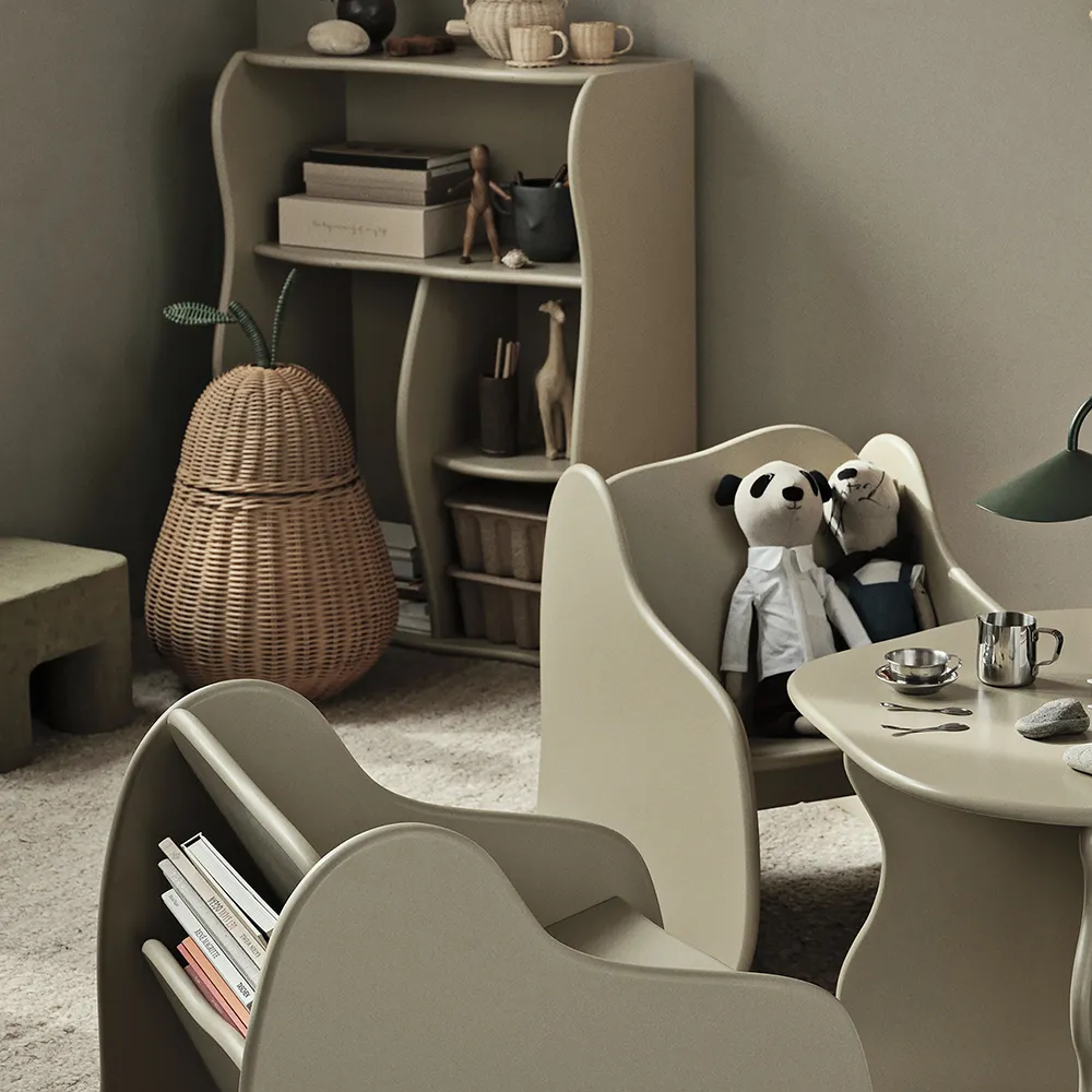 Pear flettet oppbevaringskurv stor