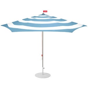 Stripesol parasol wave blue incl. base light grey