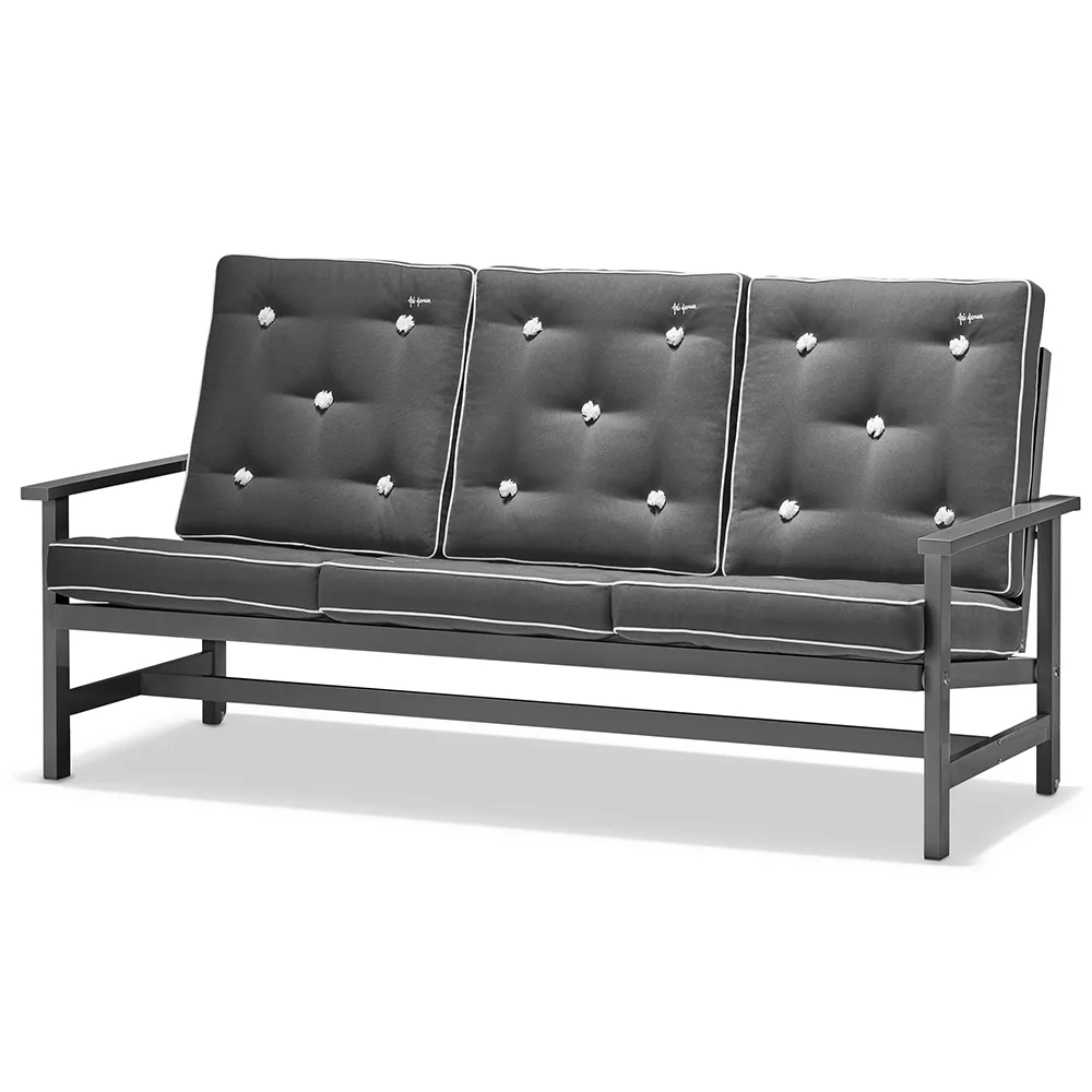 Sofa 3-personers aluminium grå 
