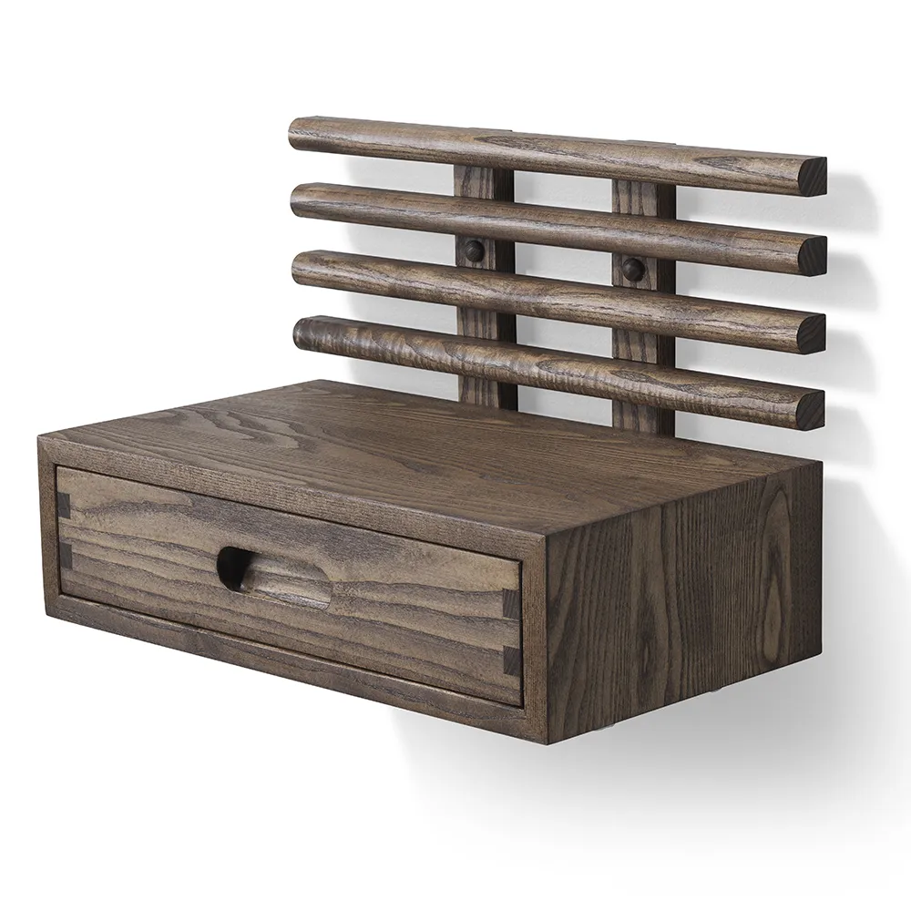 Zana Nattbord med skuff Brun oljet ask