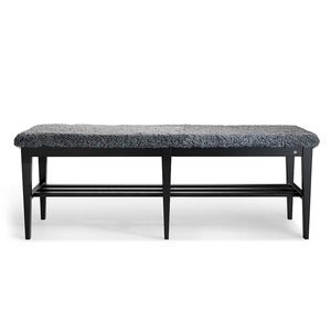 Nadja Bench 130 cm Svartbeiset ask/safeskinn Lys grå