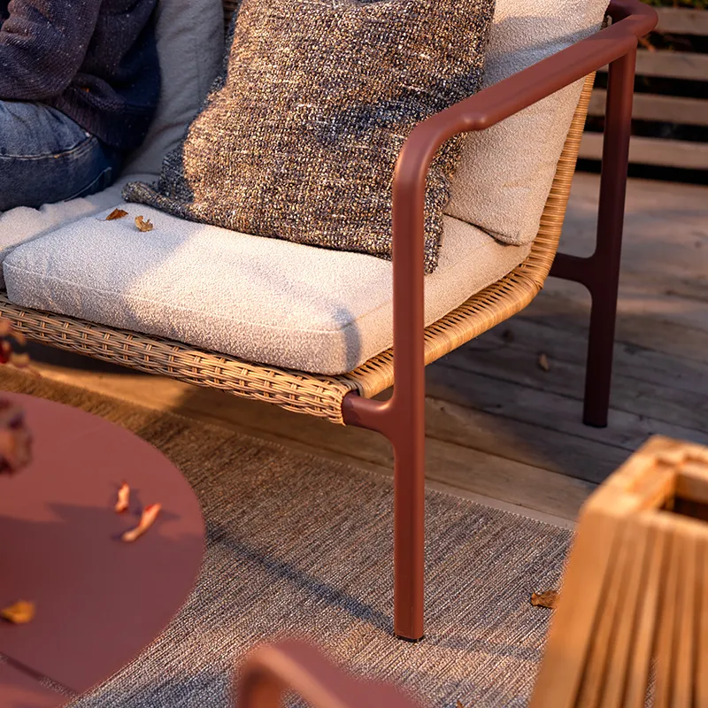 Motty lenestol Zin Red / Teddy Beige