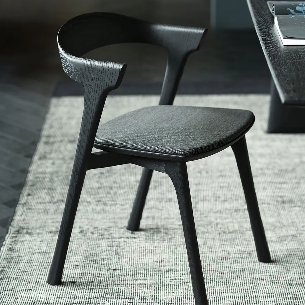 Bok Spisestol svart eik/soft black fabric