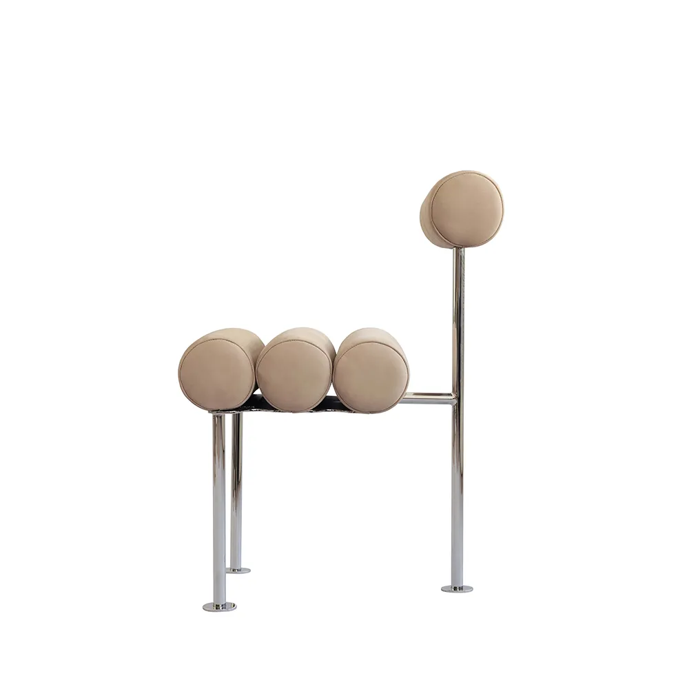 Hiro spisestol, rustfritt stål - nubuck