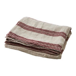 NOEL Duk rød/linnegrå 350x140 cm