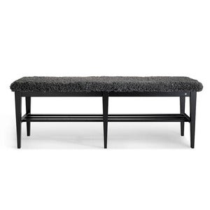 Nadja Bench 130 cm Svartbeiset ask/safeskinn look Grå