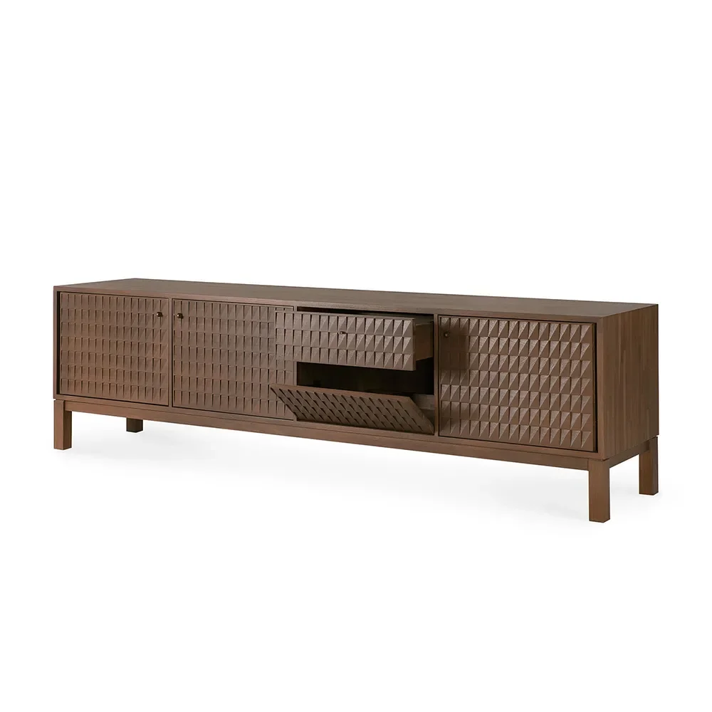 TV-benk i teak Sono Light Brown L212 cm