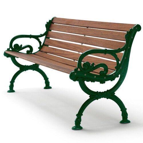 Byarum sofa 155cm grønn / oljet mahogni