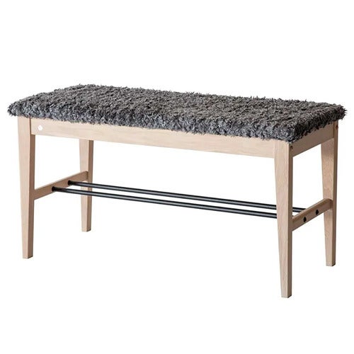 Cora Bench Hvitoljet eik/safeskinnlook Mørk grå
