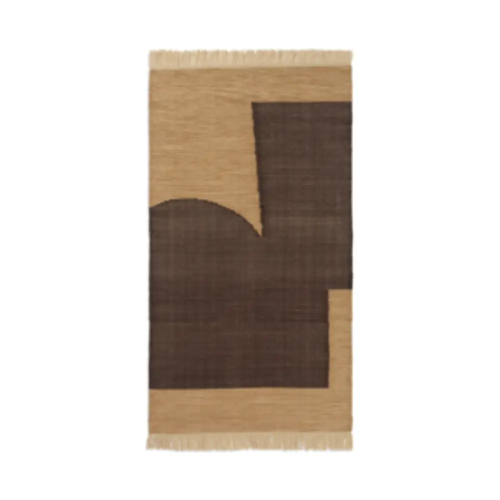 Ferm Living, Forene Teppe 80x140 cm - Tan/Sjokolade