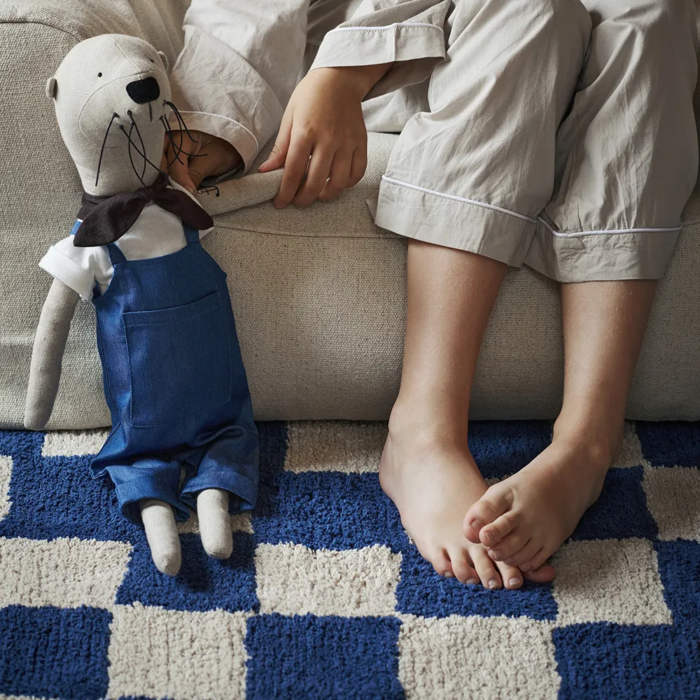 Vaskbar Teppe Mara Deep Blue