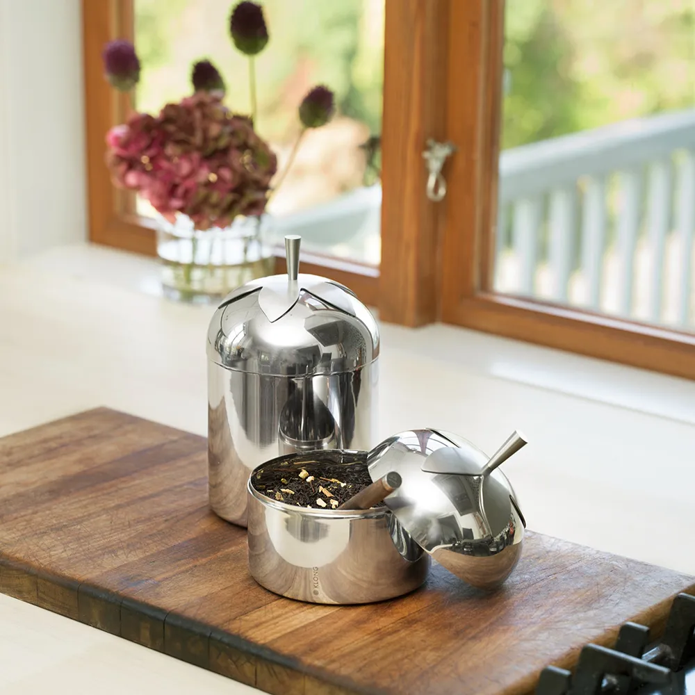 Blad Kaffe og Te Boks Steel Small