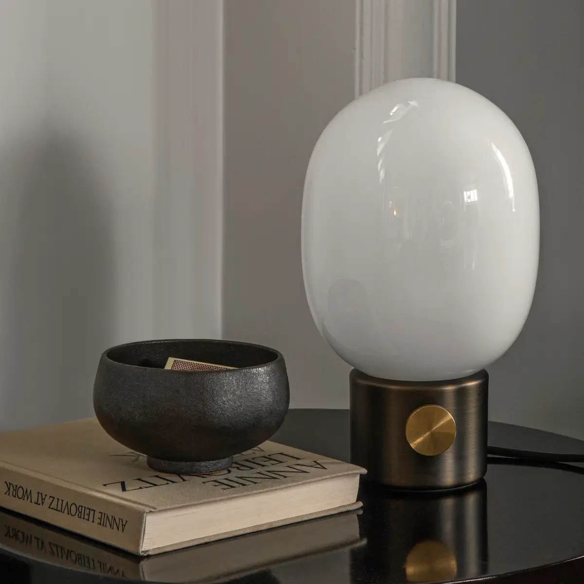 JWDA Bordlampe Messing Bronsert Liten