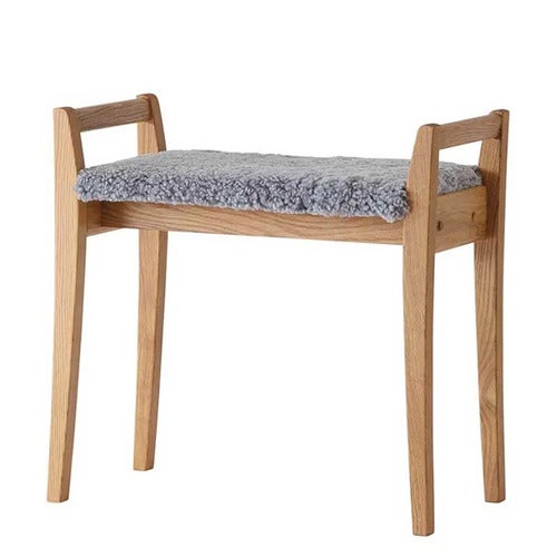 Meja krakk lakkert eik/safeskinn lysegrå 