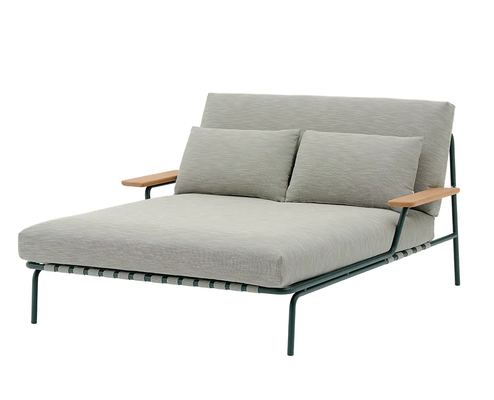 Loungebed Settle med armlener Dark Green