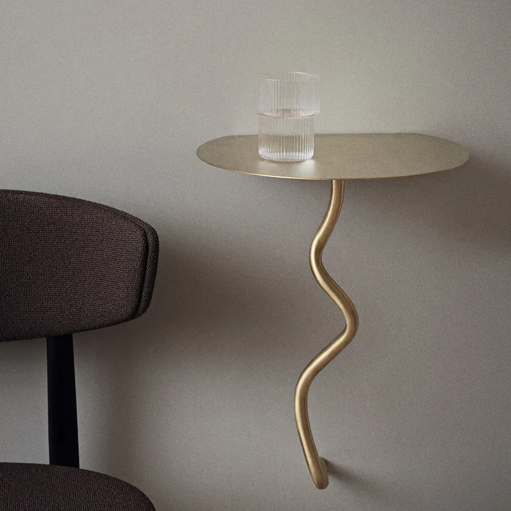 Curvature Wall Table - Brass