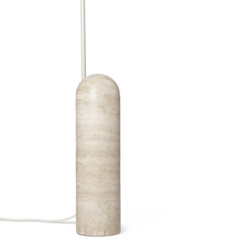 Justerbar Gulvlampe med Travertinfot Arum Cashmere
