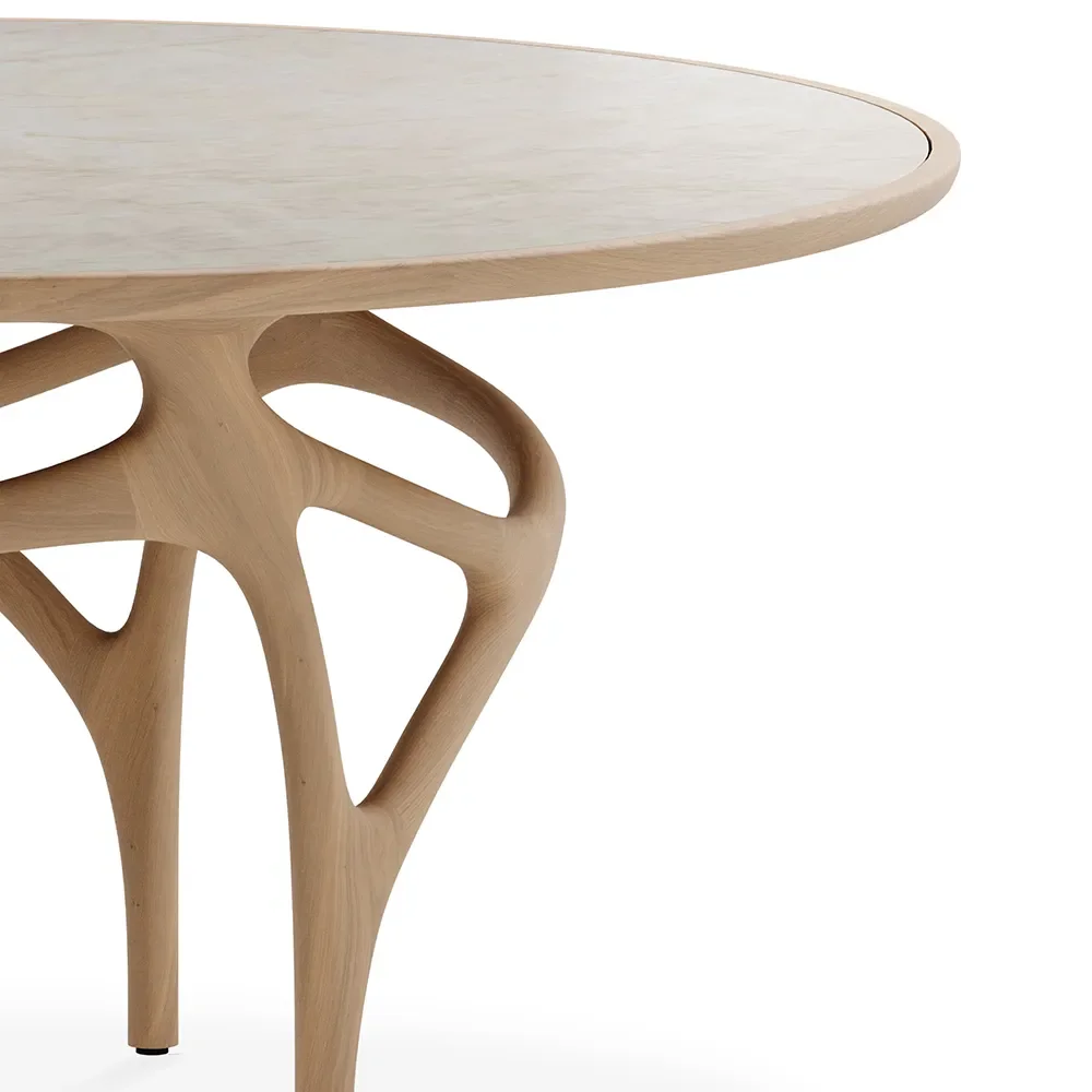 Cena spisebord 150 cm lakkert eik / beige quartzite