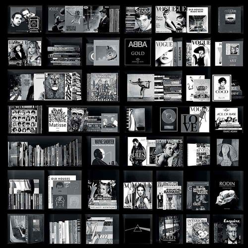 Veggdekorasjon Book Case Music Black 120 X 120 cm Artwood