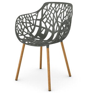 Forest Stol med armlener Iroko/Metallic Grey