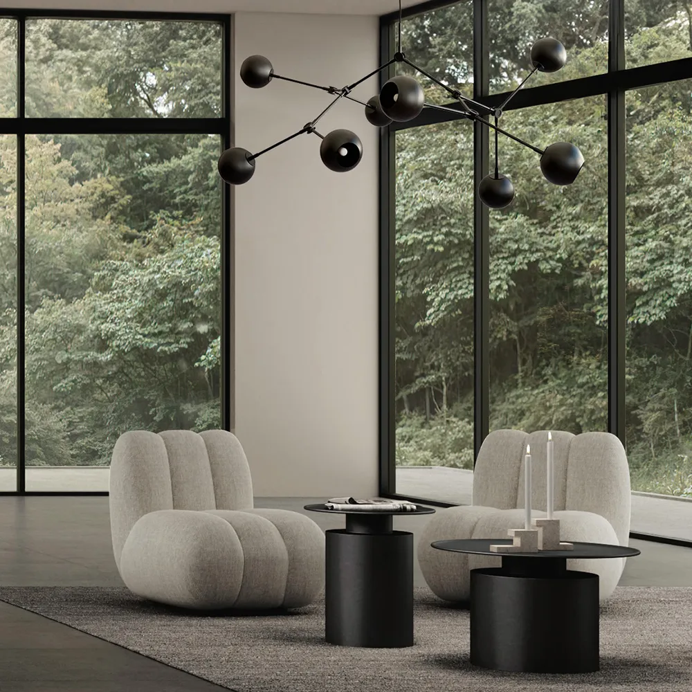 Pillar lavt salongbord – Burned Black