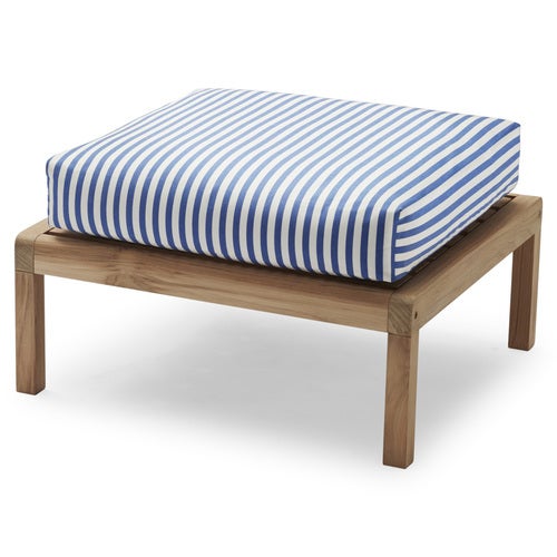Virkelyst Pouf Sea Blue Stripe Teak 