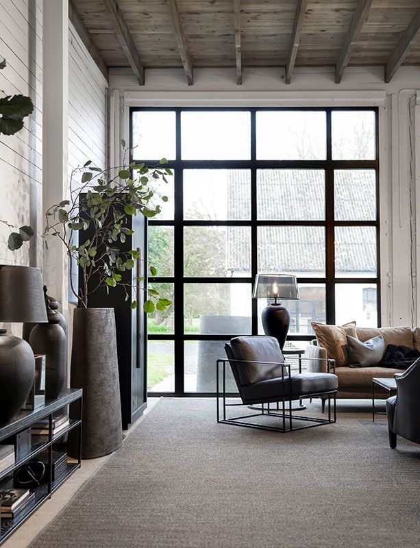 Bellagio lenestol skinn/messing Artwood