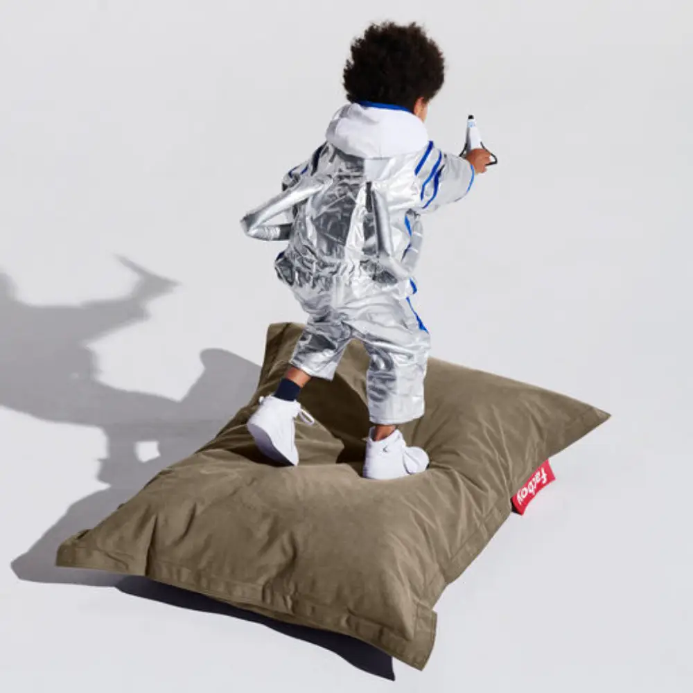 junior canvas bønnepose recycled taupe grey