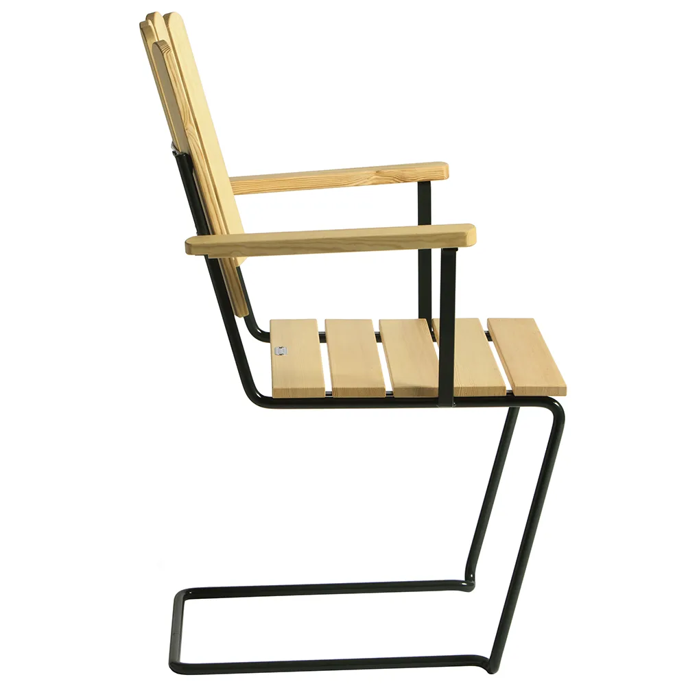 A2 Lenestol Oljet furu / Grønt understell