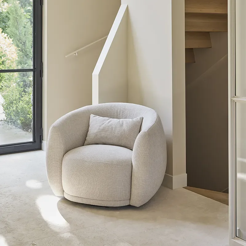 Roterende lenestol Leonardo Glossy Flax